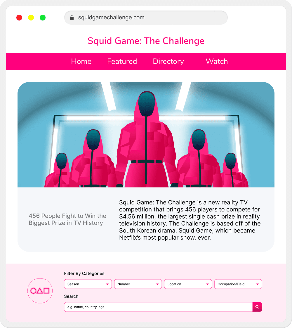 Squid Game Challenge directory